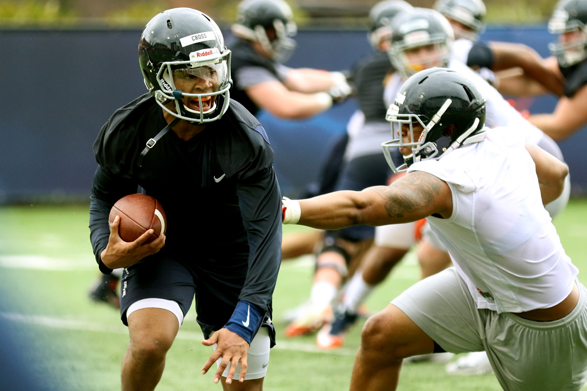 The Virginia football team opened spring practice for the second time under Bronco Mendenhall.